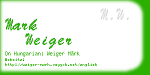 mark weiger business card